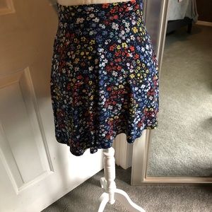 High waisted floral skater skirt